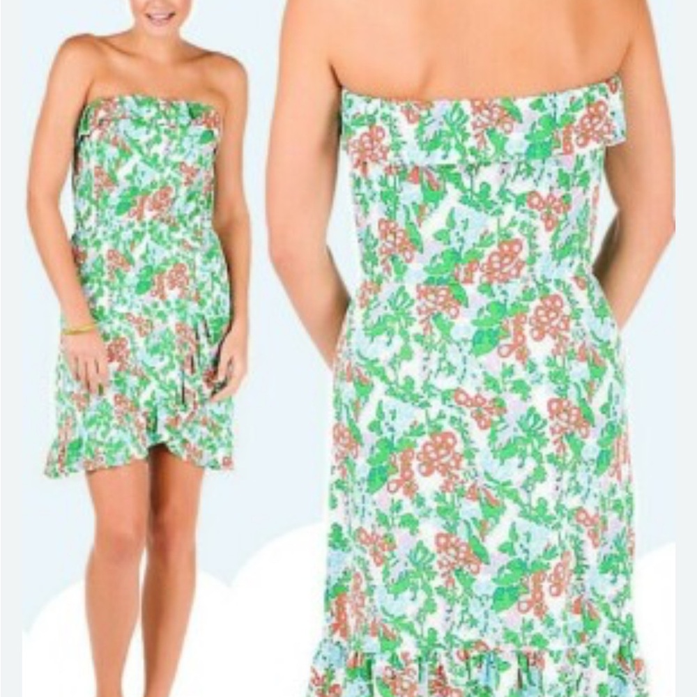 Lilly Pulitzer Green Strapless Sundress